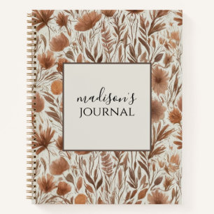 Personalised Wildflower Journal Notebook