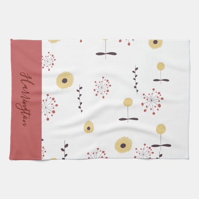 Personalised Wildflower Kitchen Towel  (Horizontal)