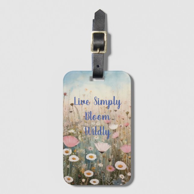 Personalised Wildflower Luggage Tag (Front Vertical)