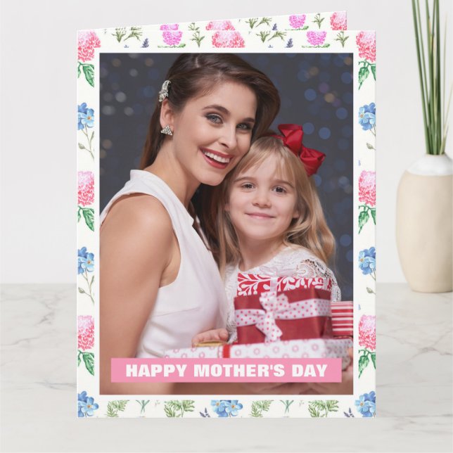 Personalised Wildflower Mum Mother's Day Photo Card (Front)