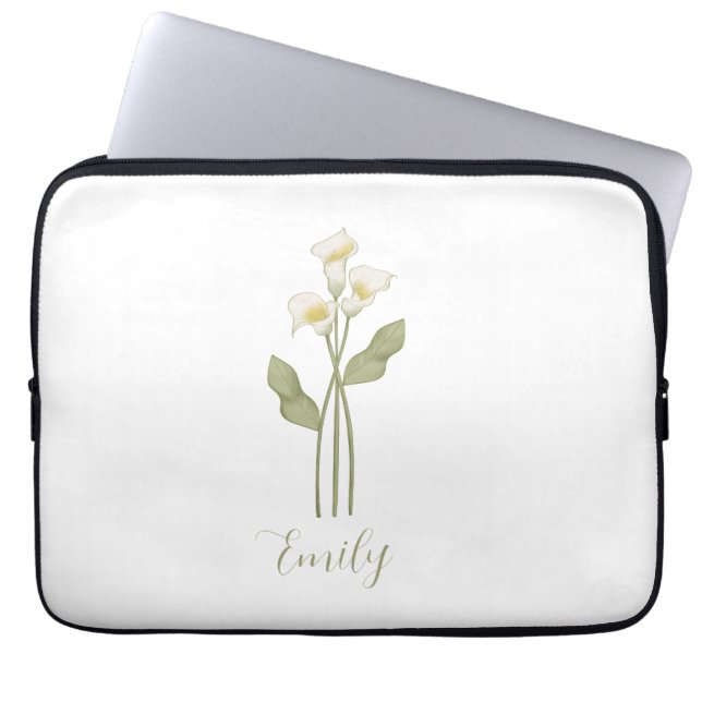  Personalised Wildflower Name Laptop Sleeve (Front)