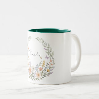 Personalised Wildflower Name Mug