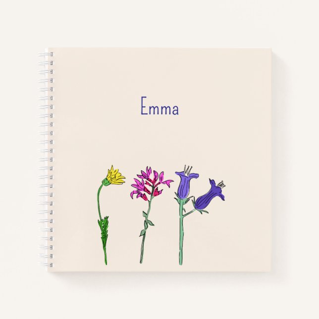 Personalised Wildflower Notebook (Front)