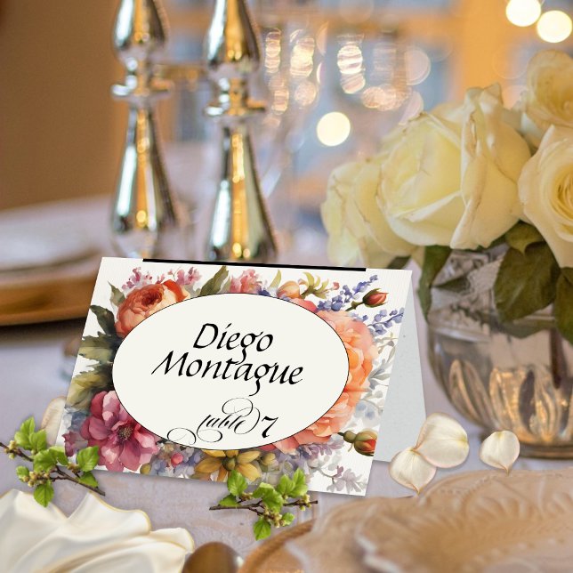 Personalised Wildflower Place Card - Cream (Creator Uploaded)