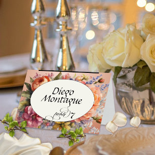 Personalised Wildflower Place Card - Rose Gold