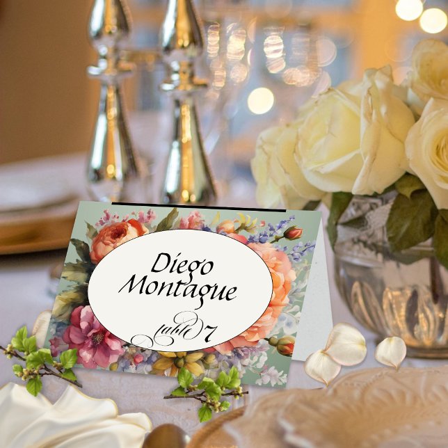 Personalised Wildflower Place Card - Sage (Creator Uploaded)