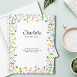Personalised Wildflower Planner<br><div class="desc">This pretty planner is decorated with delicate hand-drawn wildflowers in pastel shades. Easily customisable with your name, year, and personal inspirational quote. Use the Design Tool to change the text size, style, or colour or delete the quote section. You won't find this exact image from other designers as we create...</div>