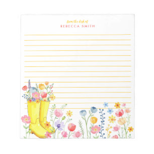 Personalised Wildflower Watercolor Notepad – Custo