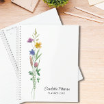 Personalised Wildflowers Planner<br><div class="desc">This floral planner features delicate watercolor wildflowers. 
Easily customisable with your name and year.
Use the Design Tool to change the text size,  style,  or colour.
Girly and feminine this design is perfect for home,  business,  school,  and college.
Original Watercolor © Michele Davies.</div>