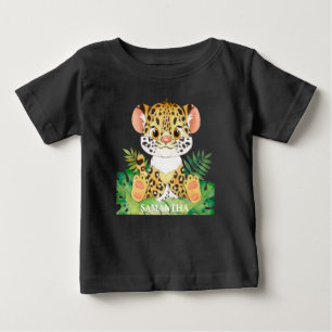 Personalised Wildlife Leopard Baby T-Shirt