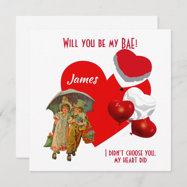 Personalised Will You Be My BAE Girl Boy Balloons  (Front/Back)