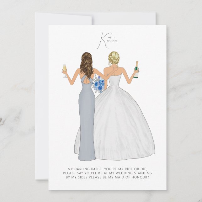 Personalised Will You Be My Bridesmaid Card (Front)