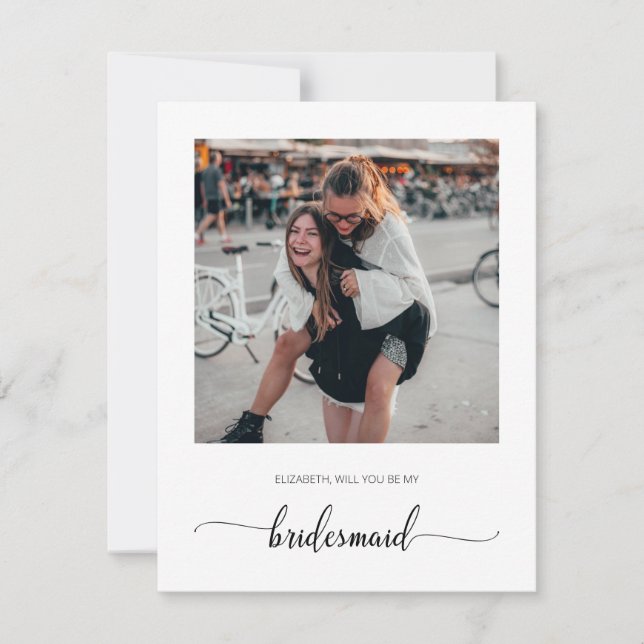 Personalised Will You Be My Bridesmaid Photo Card (Front)