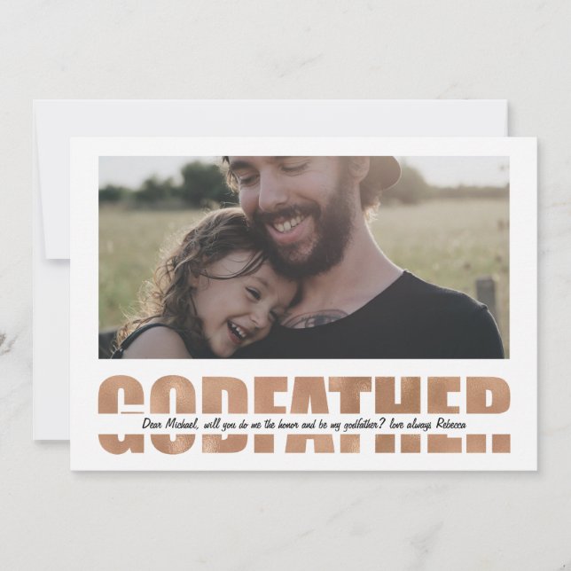 Personalised Will You Be My Godfather Invitation (Front)