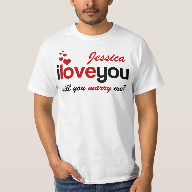 Personalised Will You Marry Me Shirt (Front)