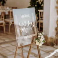 Personalised will you marry me sign acrylic