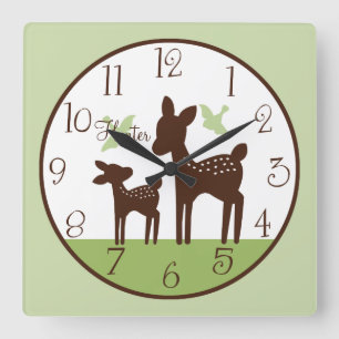 Personalised Willow Deer Mum and Baby Clock