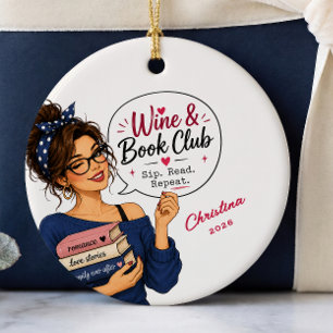 Personalised Wine Book Club Ornament Gift