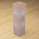 Personalised Wine Box Rustic Lace Aged Vintage<br><div class="desc">Personalised Gift Box for a bottle of wine. COLOR PALETTE: blush shell pastel pink, neutral cream beige with soft white DESIGN COLLECTION: This lace is completely hand designed by graphic artist Audrey Jeanne Roberts to look like antique vintage hand crafted laces. With beautiful swirl flourish and scroll details it adds...</div>