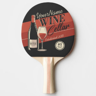 Personalised Wine Cellar Bottle Tasting Room Bar   Ping Pong Paddle