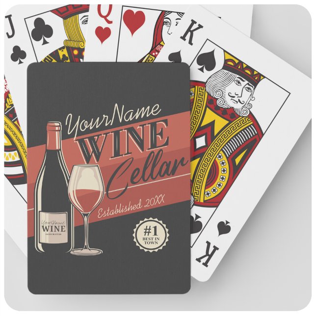 Personalised Wine Cellar Bottle Tasting Room Bar  Playing Cards (Creator Uploaded)