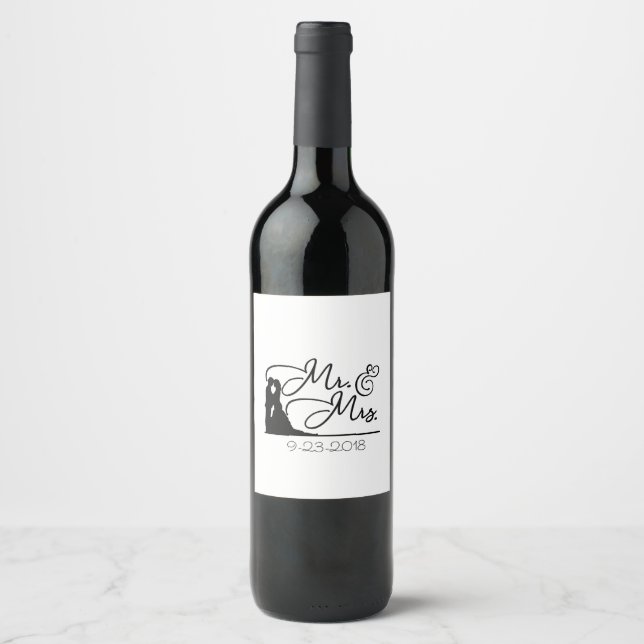 Personalised wine label for the Mr and Mrs (Front)
