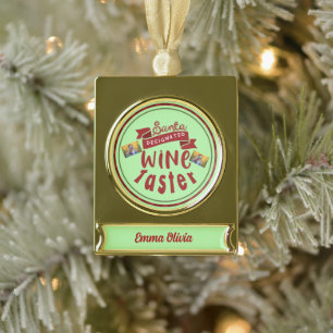 Personalised Wine Lover Ornament - Gold Christmas
