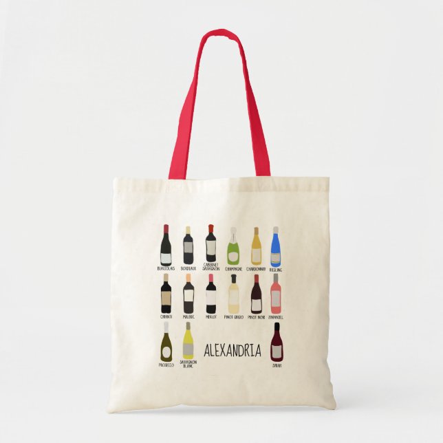 Personalised Wine Lovers Identification Guide Tote Bag (Front)