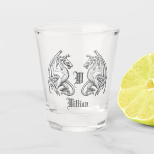 Personalised Winged Dragons Shot Glass