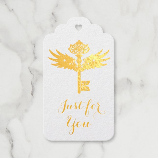Personalised Winged Key Gift Tags (Front)