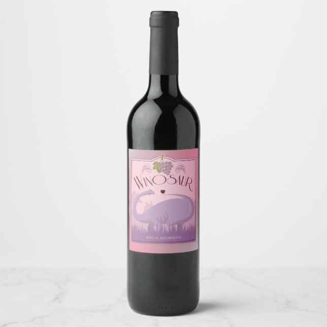 Personalised Winosaur Wine Label (Front)