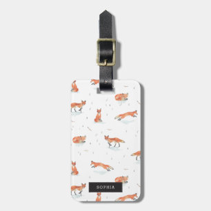 Personalised Winter Fox Luggage Tag