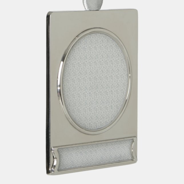 Personalised Winter Geometric Pattern Silver Plated Banner Ornament (Right)