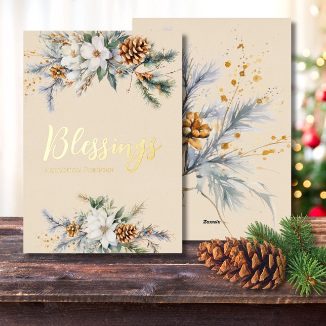 Personalised Winter Magnolia and Pinecone Blessing (Creator Uploaded)