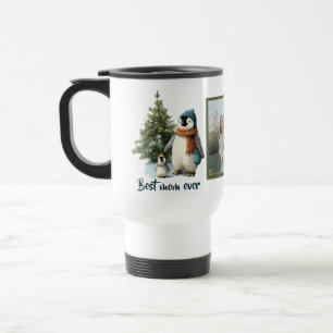 Personalised Winter Penguin “Best Mum Ever” Travel Mug