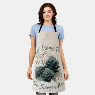 Personalised Winter Pinecone Family Design Apron