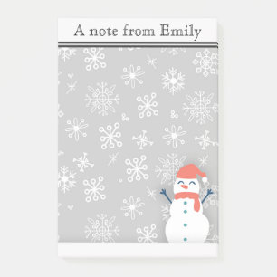 Personalised Winter Snow / Snowman 2 Post it Notes