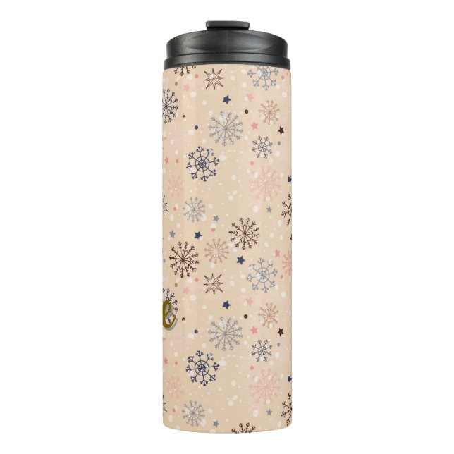 Personalised winter snowflake thermal tumbler (Front)