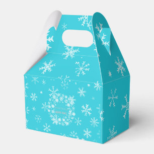 Personalised Winter Wonderland Blue Christmas Favour Box