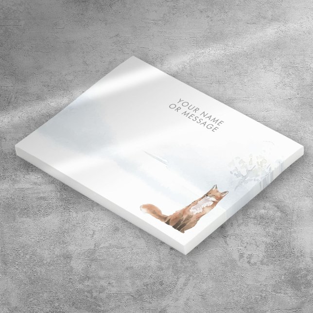 Personalised Winter Woodland Scene Fox Post-it Notes (Personalized Winter Woodland Scene Fox Post-it Notes)