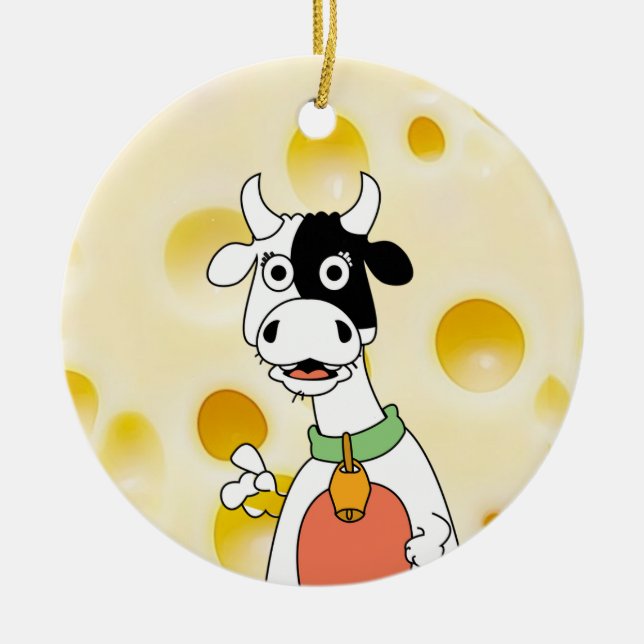 Personalised Wisconsin Cheese Head Funny Christmas Ceramic Tree Decoration (Front)