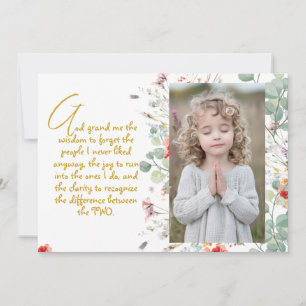 Personalised Wisdom Prayer with Photo, Name. . Invitation