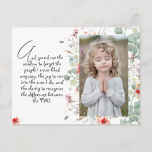 Personalised Wisdom Prayer with Photo, Name. . Postcard