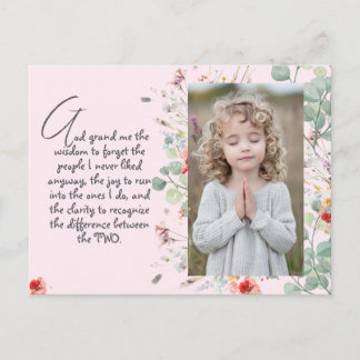 Personalised Wisdom Prayer with Photo, Name. . Postcard