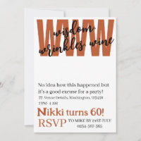 Personalised wisdom, wrinkles, wine funny birthday