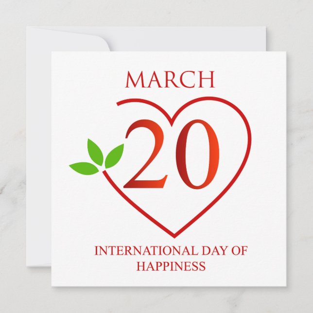 Personalised Wishes International Day of Happiness Holiday Card (Front)