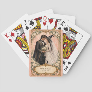 Personalised Witch Bride and Groom Wedding Favour Playing Cards