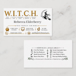 Personalised Witch for Hire W.I.T.C.H. Card