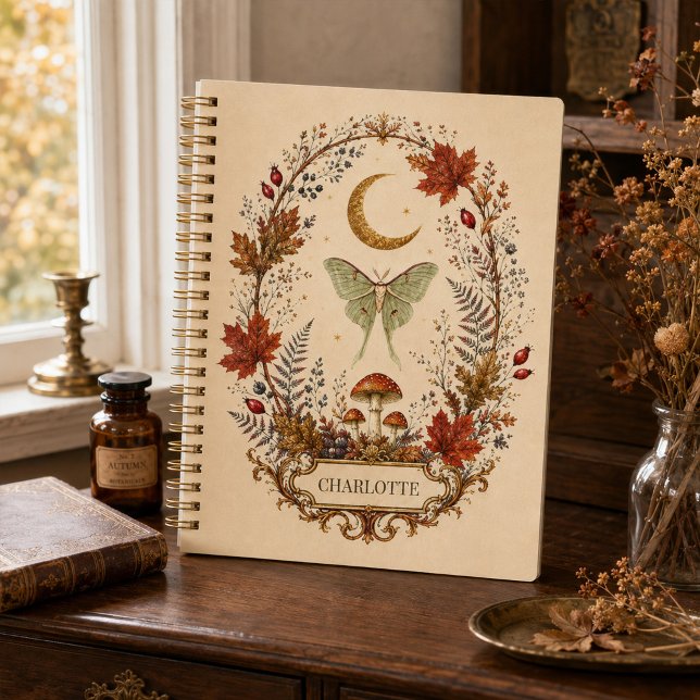 Personalised Witchy Autumn Luna Moth  Planner (Personalized Witchy Autumn Luna Moth Planner)
