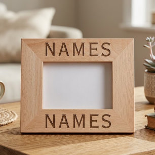 Personalised With 2 Last Name or Nickname on Them Etched Frames